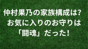 仲村果乃の家族構成は？