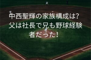 中西聖輝の家族構成は？