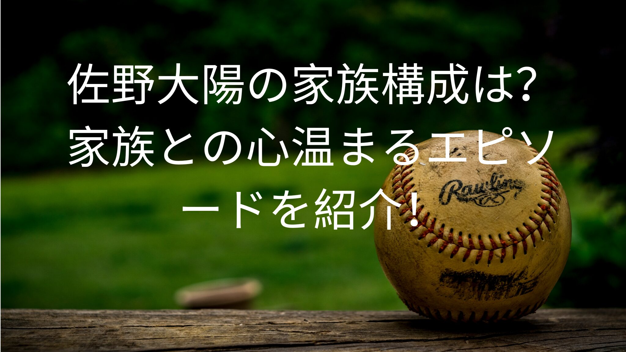 佐野大陽の家族構成は？