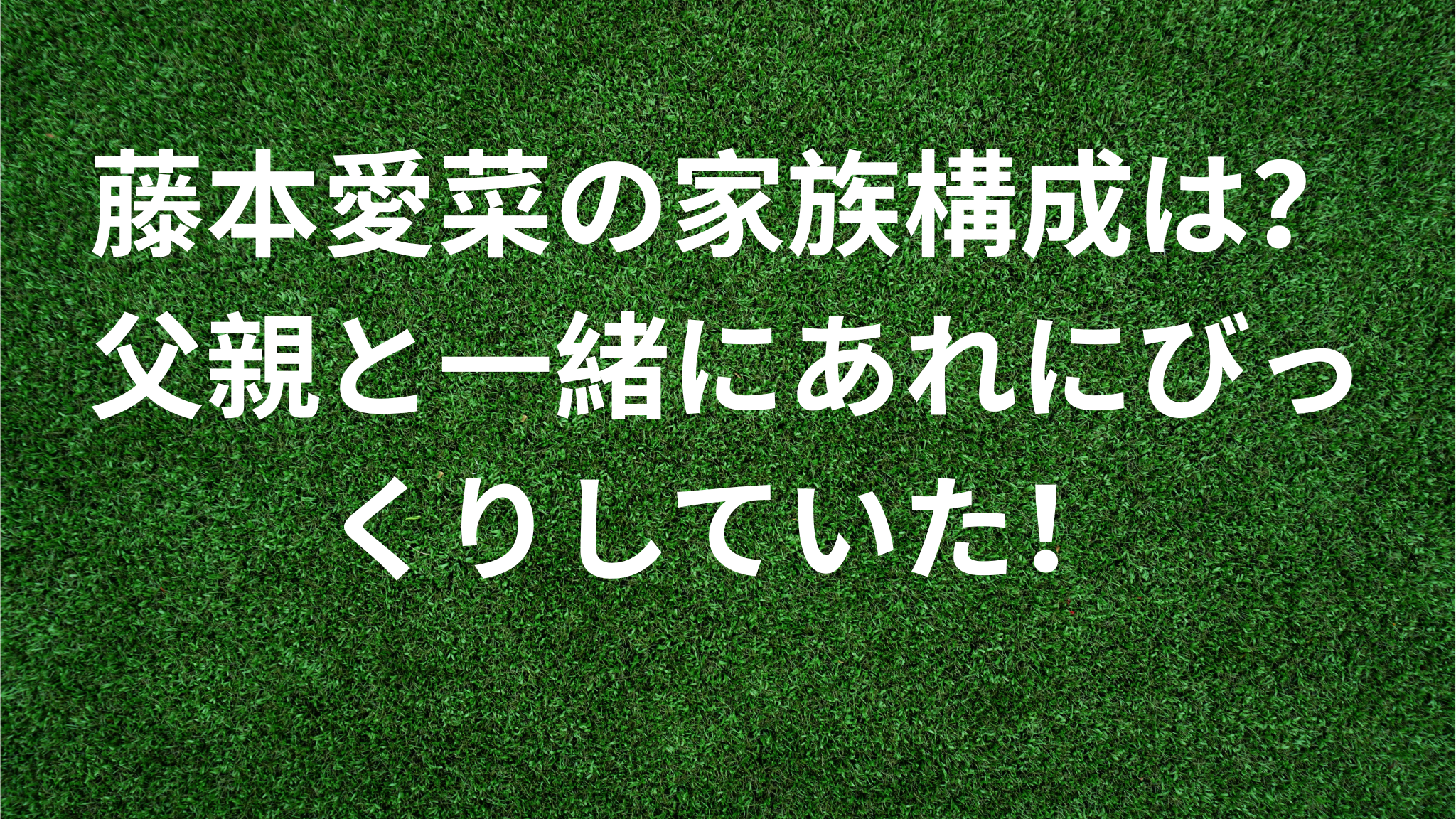 藤本愛菜の家族構成は？